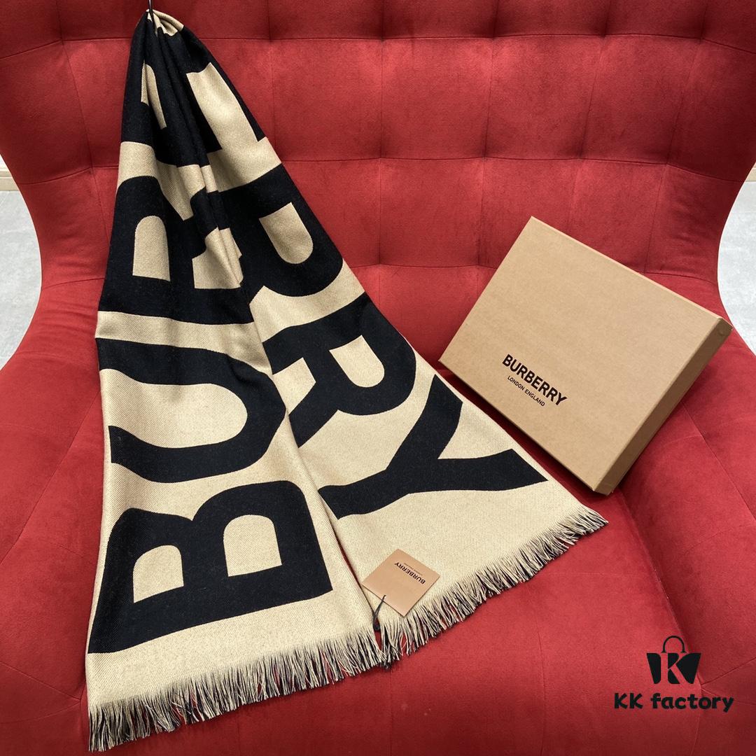 6931a972ccd8ab3d7af9dd5c Black Coffee Color BURBERRY Classic Monogram Wool Scarf 100% Wool 33*188cm