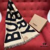 6931a972ccd8ab3d7af9dd5d Black Coffee Color BURBERRY Classic Monogram Wool Scarf 100% Wool 33*188cm