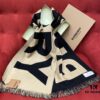 6931a972ccd8ab3d7af9dd5e Black Coffee Color BURBERRY Classic Monogram Wool Scarf 100% Wool 33*188cm