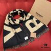 6931a972ccd8ab3d7af9dd5f Black Coffee Color BURBERRY Classic Monogram Wool Scarf 100% Wool 33*188cm