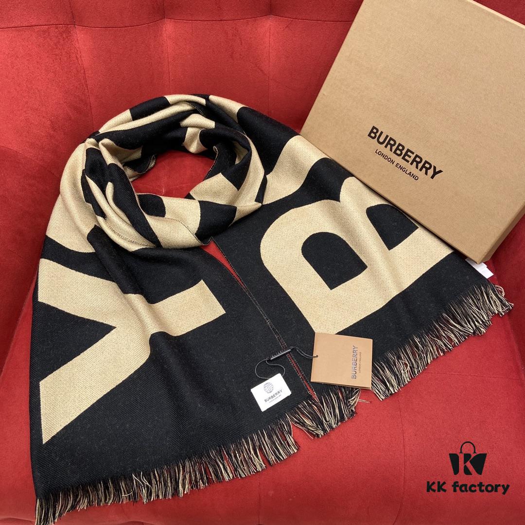 6931a972ccd8ab3d7af9dd5f Black Coffee Color BURBERRY Classic Monogram Wool Scarf 100% Wool 33*188cm