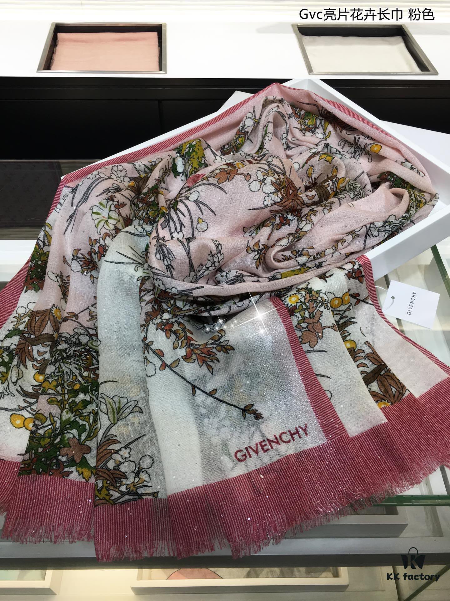 6931a974ccd8ab3d7af9dd7a Glowing Gvc Sequin Floral Cashmere Scarf - Premium Pure Cashmere with Silver Thread, Exclusive New Arrival