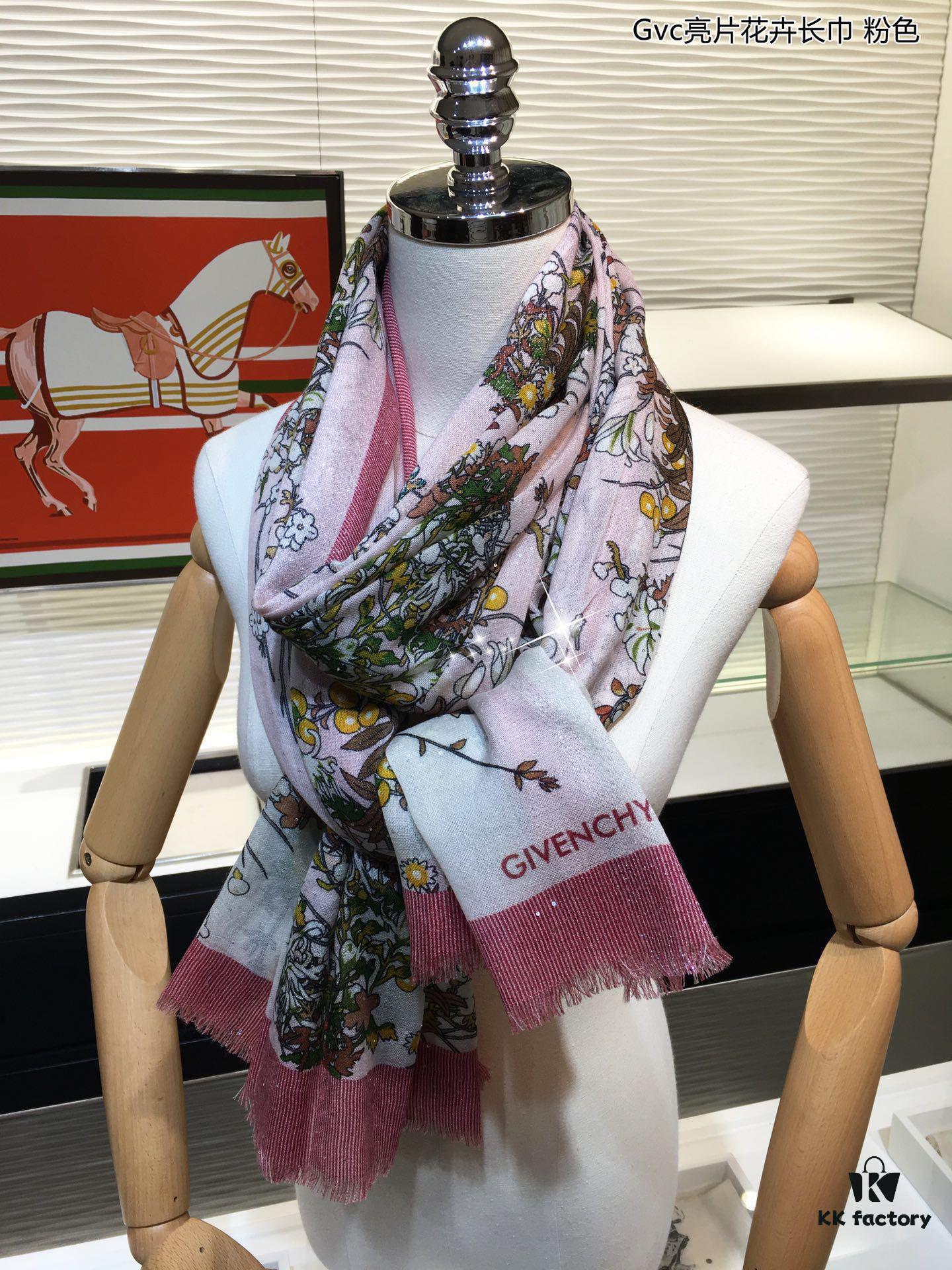 6931a974ccd8ab3d7af9dd7c Glowing Gvc Sequin Floral Cashmere Scarf - Premium Pure Cashmere with Silver Thread, Exclusive New Arrival