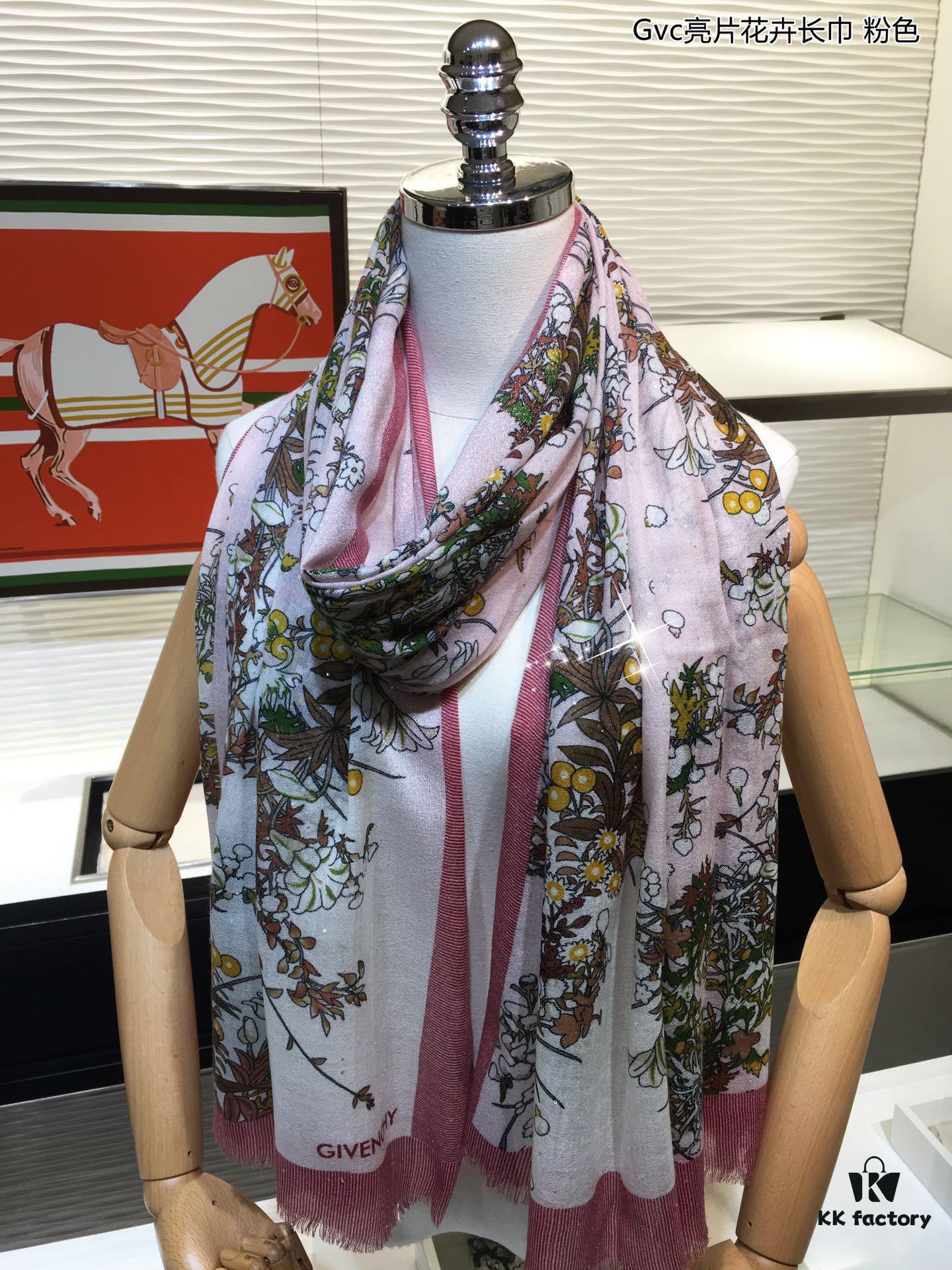 6931a974ccd8ab3d7af9dd7d Glowing Gvc Sequin Floral Cashmere Scarf - Premium Pure Cashmere with Silver Thread, Exclusive New Arrival