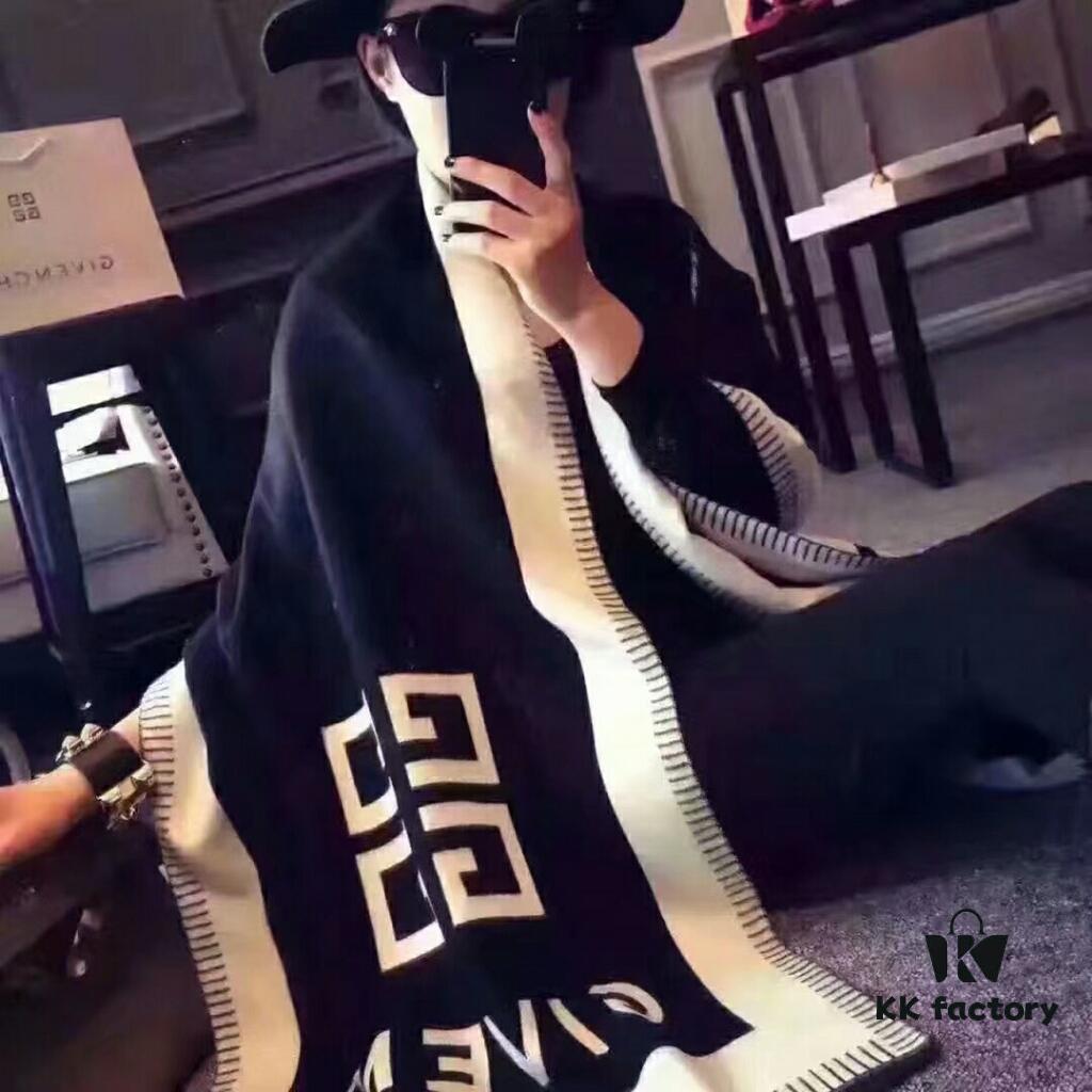 6931a976ccd8ab3d7af9dd9b Givenchy Double-Sided Usable Cashmere Blend Scarf, Black and White Classic Design, Premium Craftsmanship, Imported Machine Cut, 70*180 cm