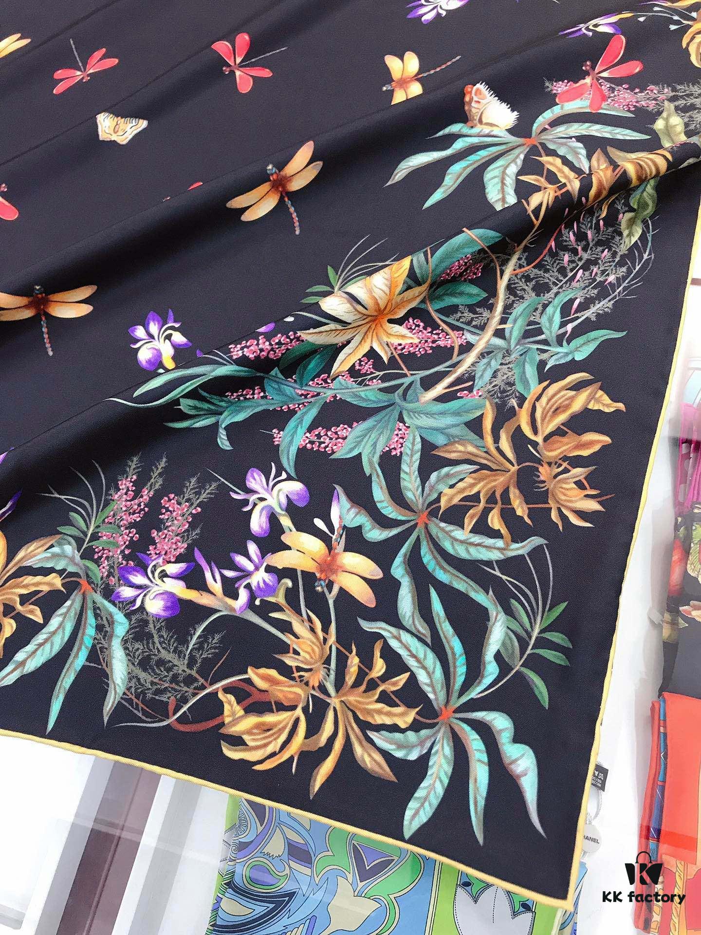 6931a976ccd8ab3d7af9dda4 CIVENCHY 90x90cm Luxury Silk Scarf in 100% Mulberry Silk – Elegant Fringe Design, High-End Fashion Accessory