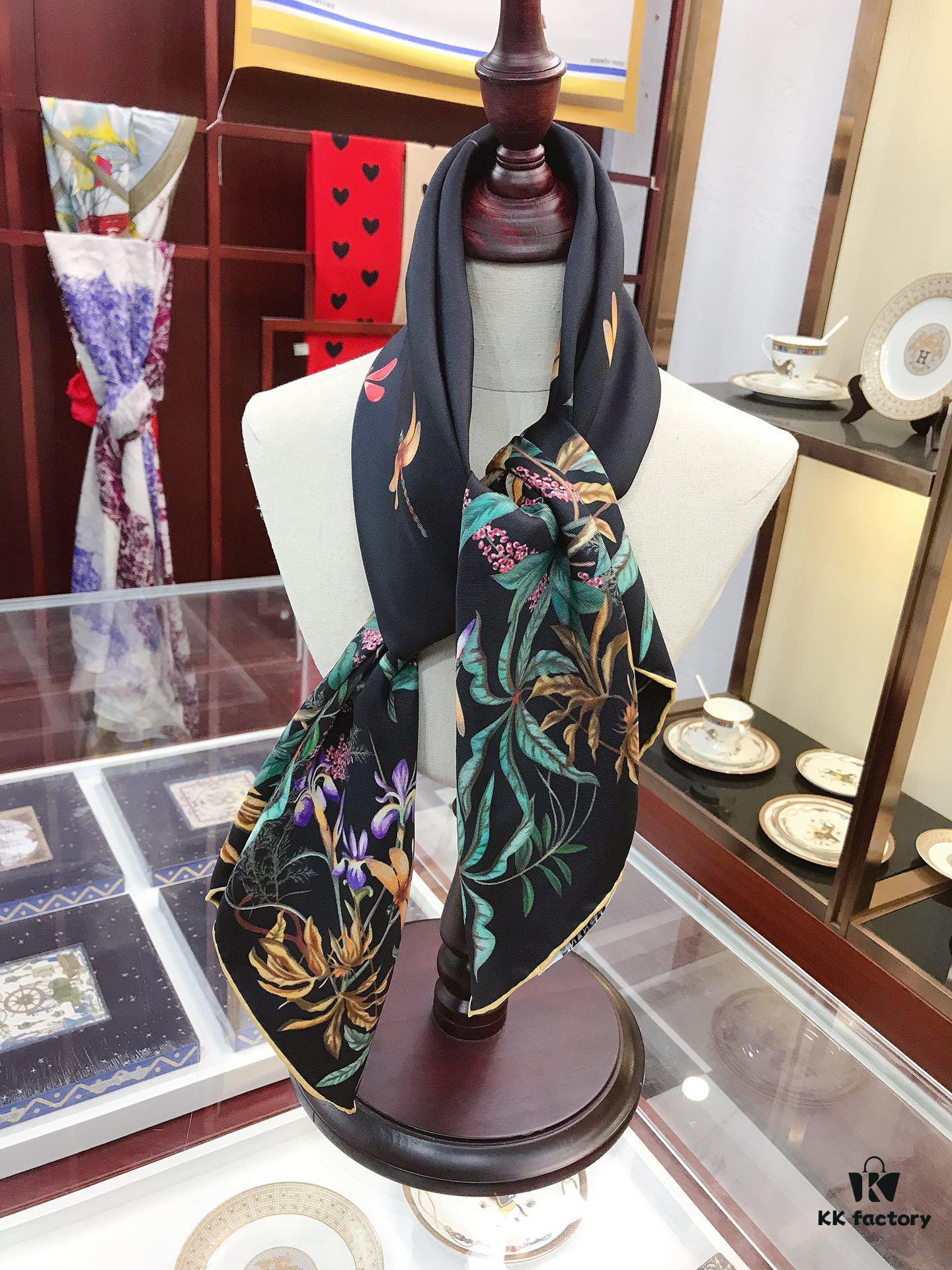 6931a977ccd8ab3d7af9dda8 CIVENCHY 90x90cm Luxury Silk Scarf in 100% Mulberry Silk – Elegant Fringe Design, High-End Fashion Accessory