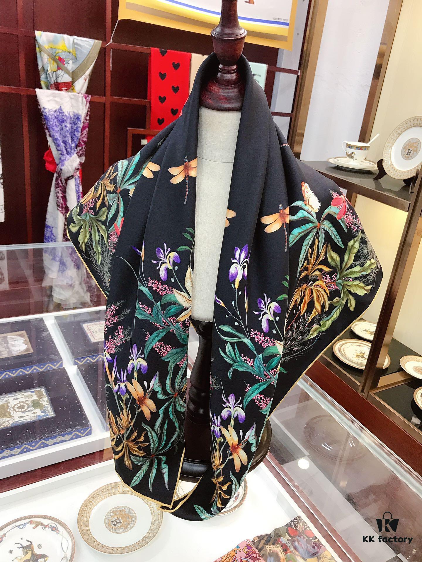 6931a977ccd8ab3d7af9dda9 CIVENCHY 90x90cm Luxury Silk Scarf in 100% Mulberry Silk – Elegant Fringe Design, High-End Fashion Accessory