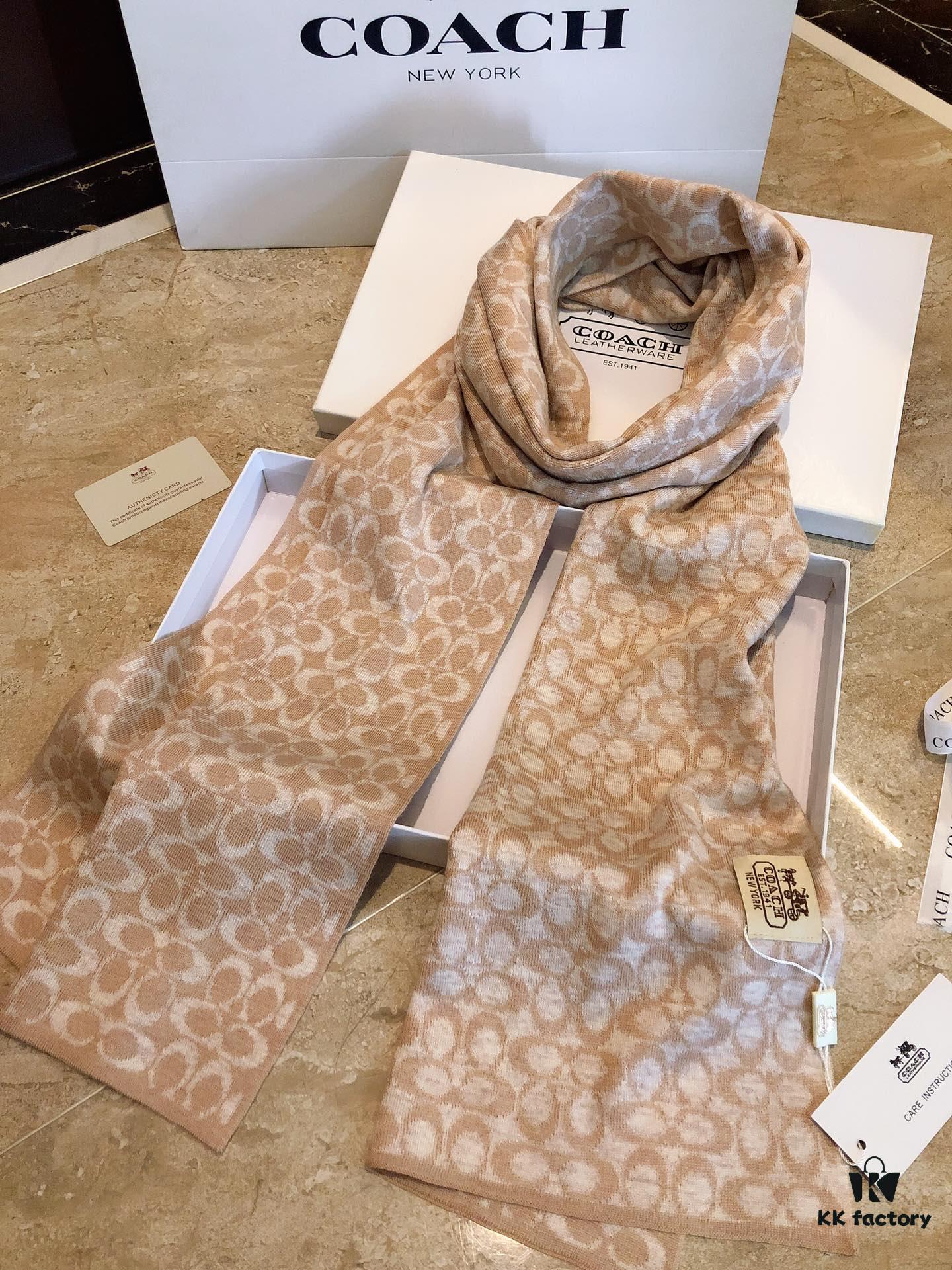 6931a978ccd8ab3d7af9ddc1 Coach Cashmere Knit Scarf for Men, Timeless Classic Design, High-End Wool Blend, Versatile and Elegant