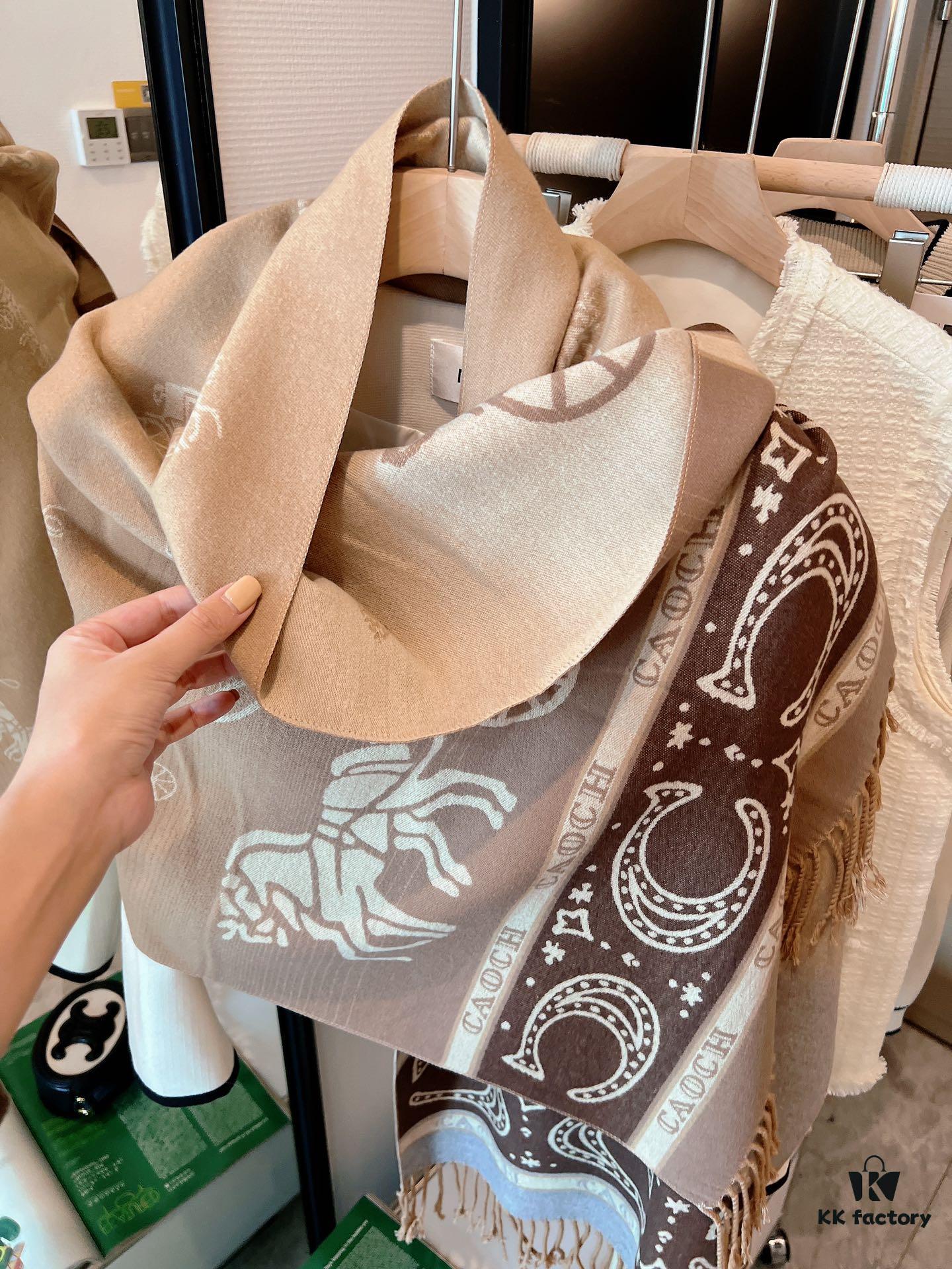 Coach Carriage Gradient Scarf with Floral Pattern
