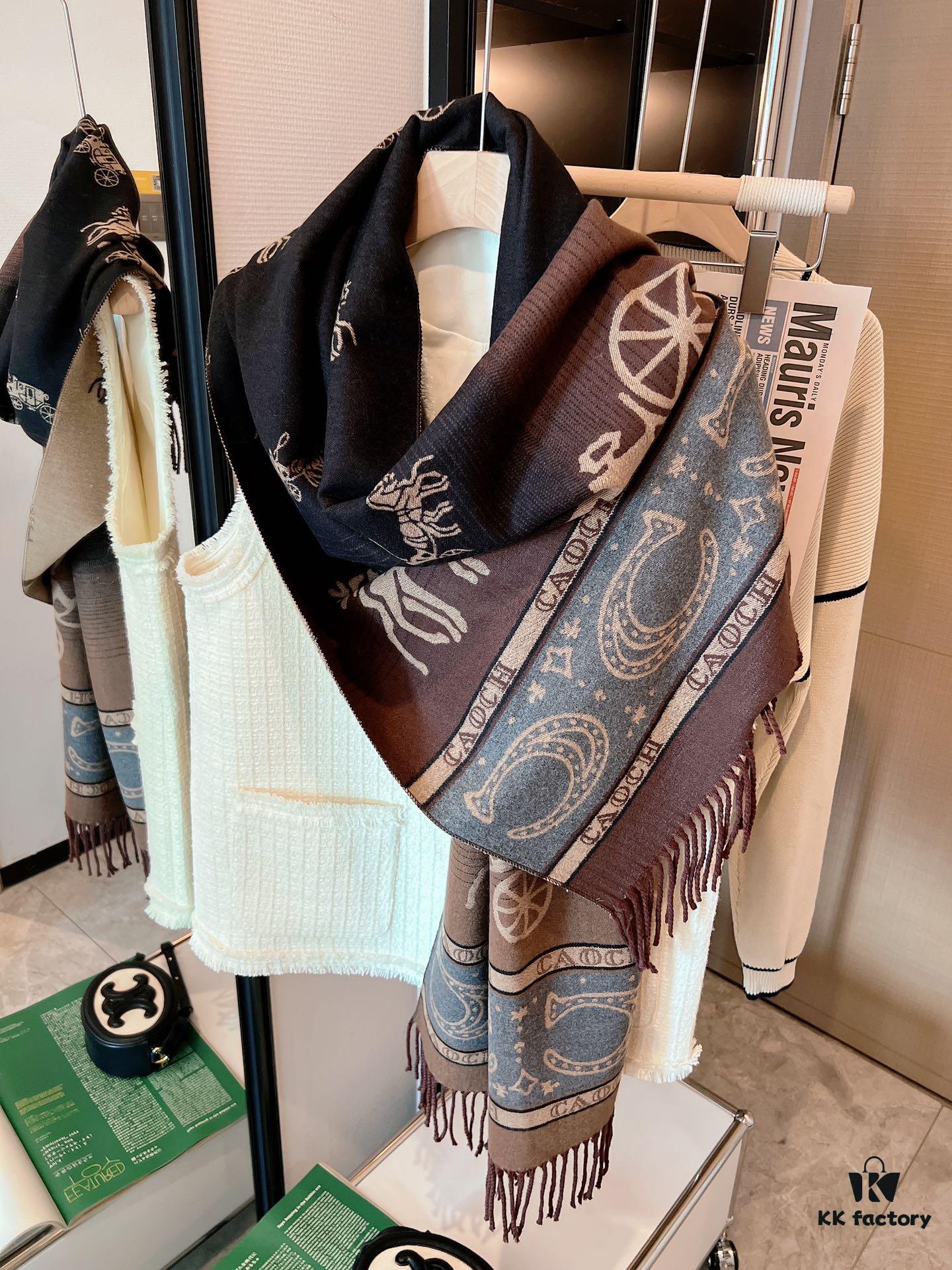 Coach Carriage Gradient Scarf with Floral Pattern
