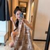 Plush Velvet LV Monogram Scarf in Soft Pink and White - 100% Wool, 180x60 cm