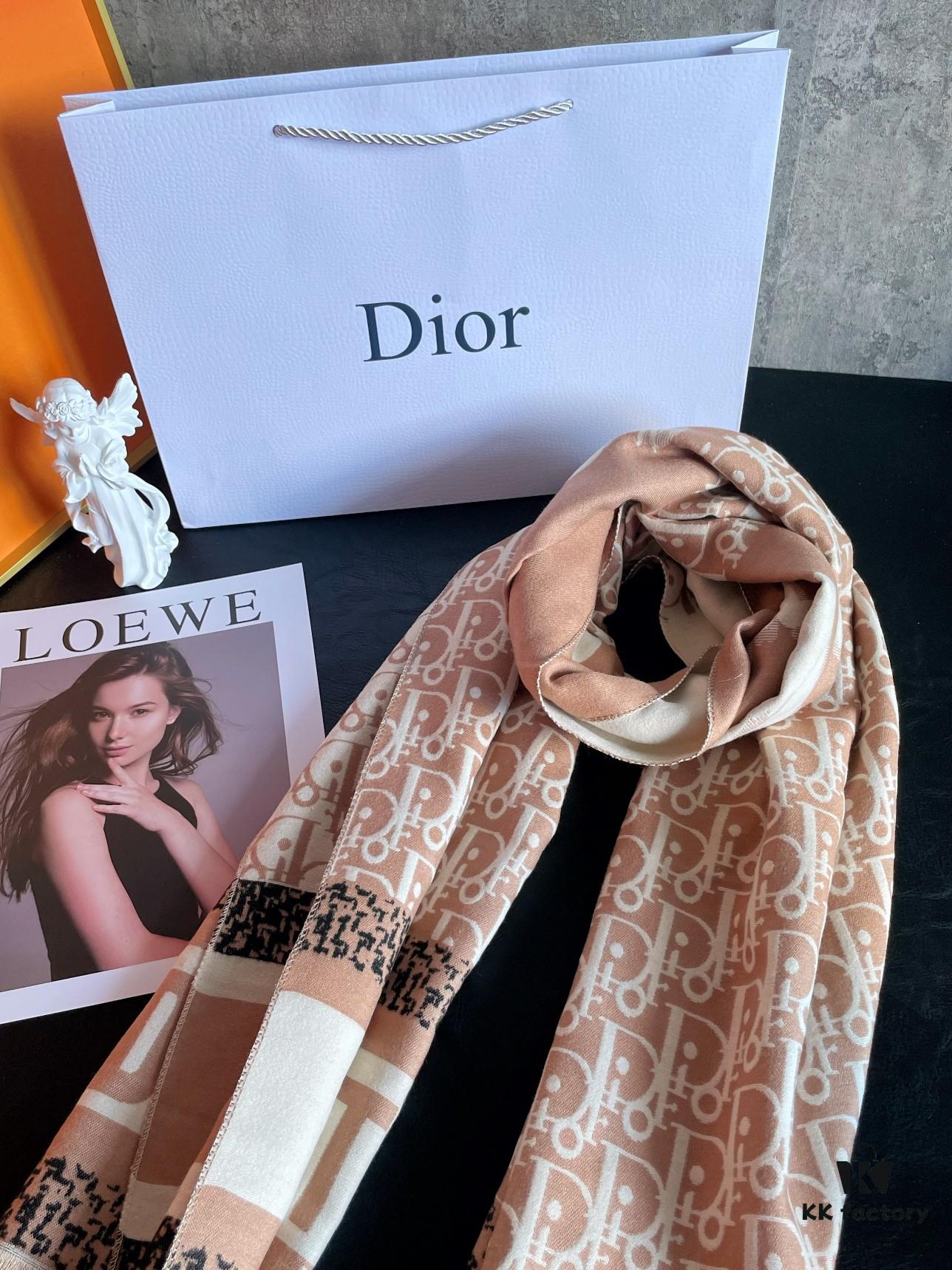 Dior Five-star Patchwork Scarf Khaki