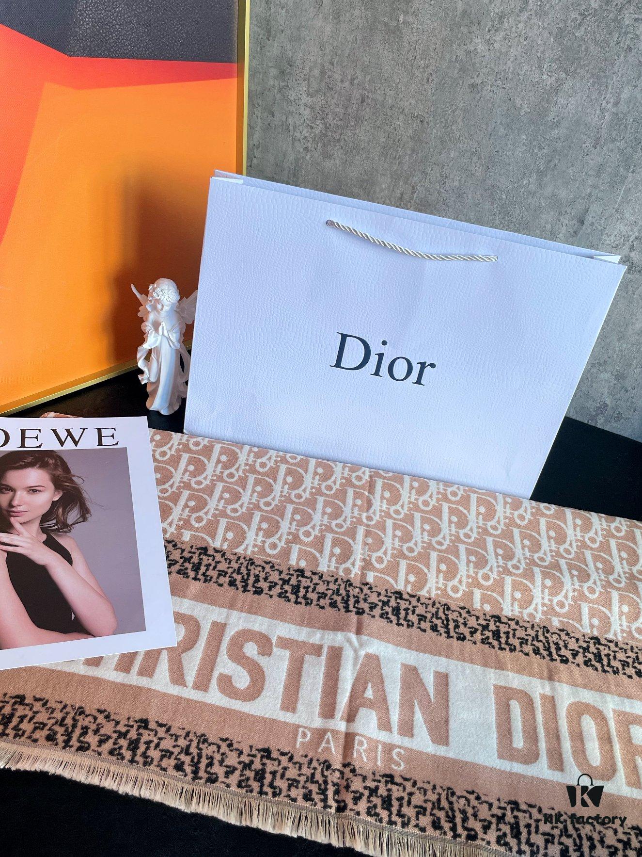 Dior Five-star Patchwork Scarf Khaki