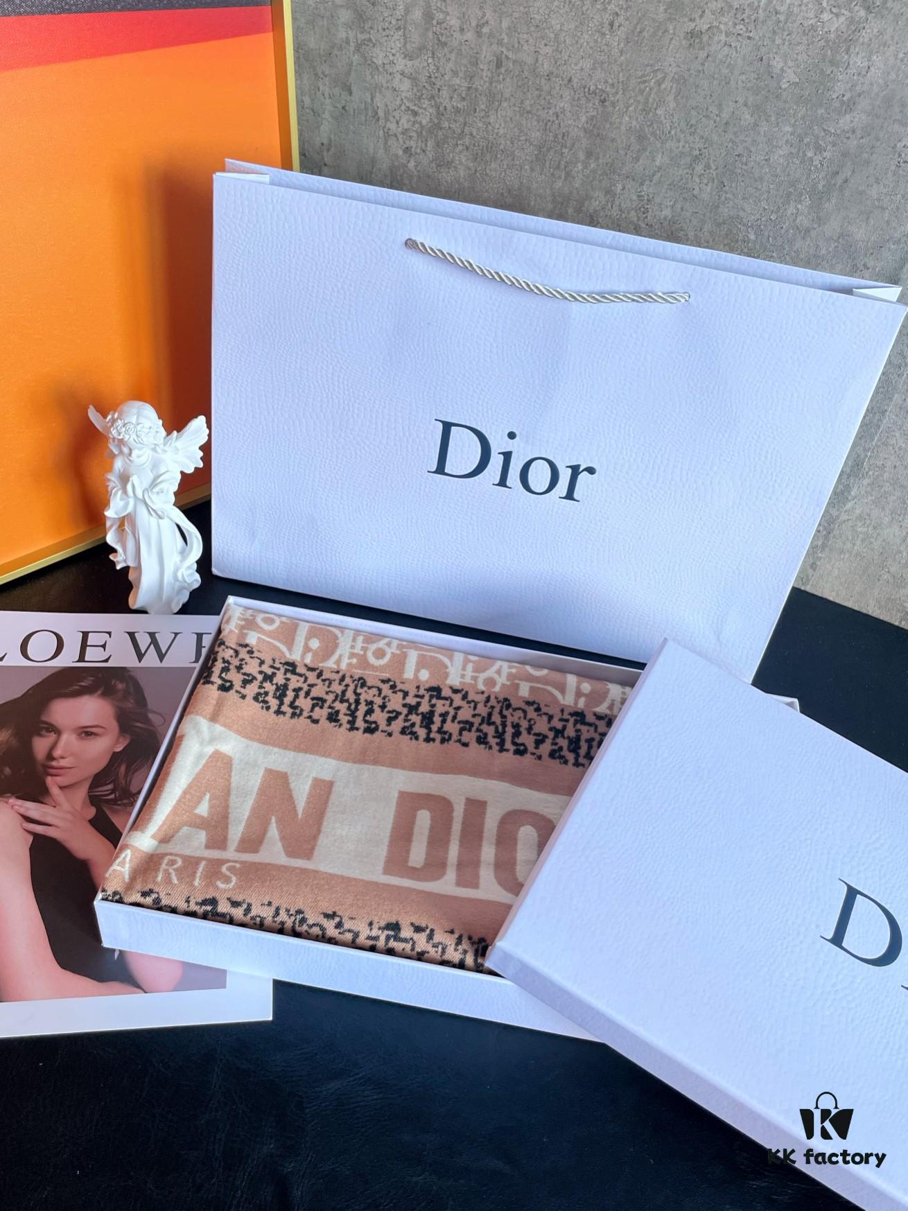 Dior Five-star Patchwork Scarf Khaki