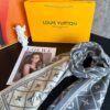 6931a97fccd8ab3d7af9de3a LV Checkered All-Over Double-Sided Cashmere Scarf in Gray