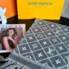 6931a97fccd8ab3d7af9de3c LV Checkered All-Over Double-Sided Cashmere Scarf in Gray