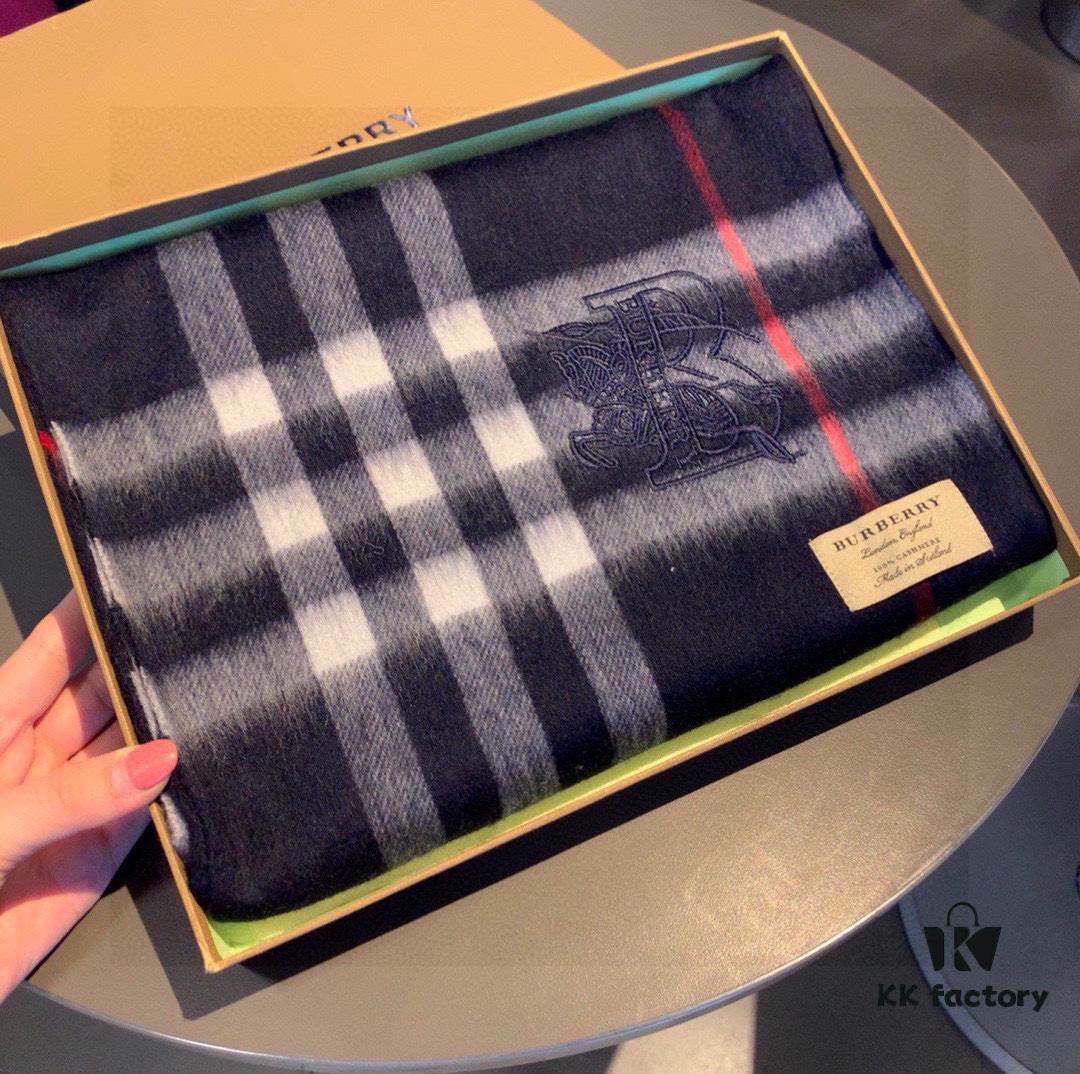 6931a982ccd8ab3d7af9de68 Authentic Top Version Heavyweight 100% Premium Cashmere Scarf with Full Packaging - New Launch from Burberry Official Website (New Mare Logo Design), Classic Check Pattern Unisex Scarf