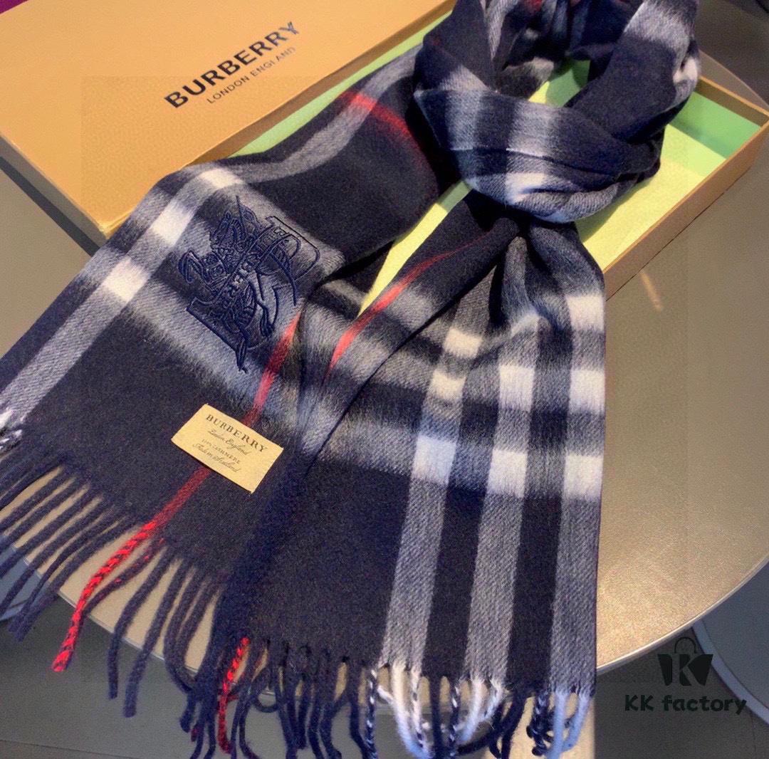 6931a982ccd8ab3d7af9de6b Authentic Top Version Heavyweight 100% Premium Cashmere Scarf with Full Packaging - New Launch from Burberry Official Website (New Mare Logo Design), Classic Check Pattern Unisex Scarf