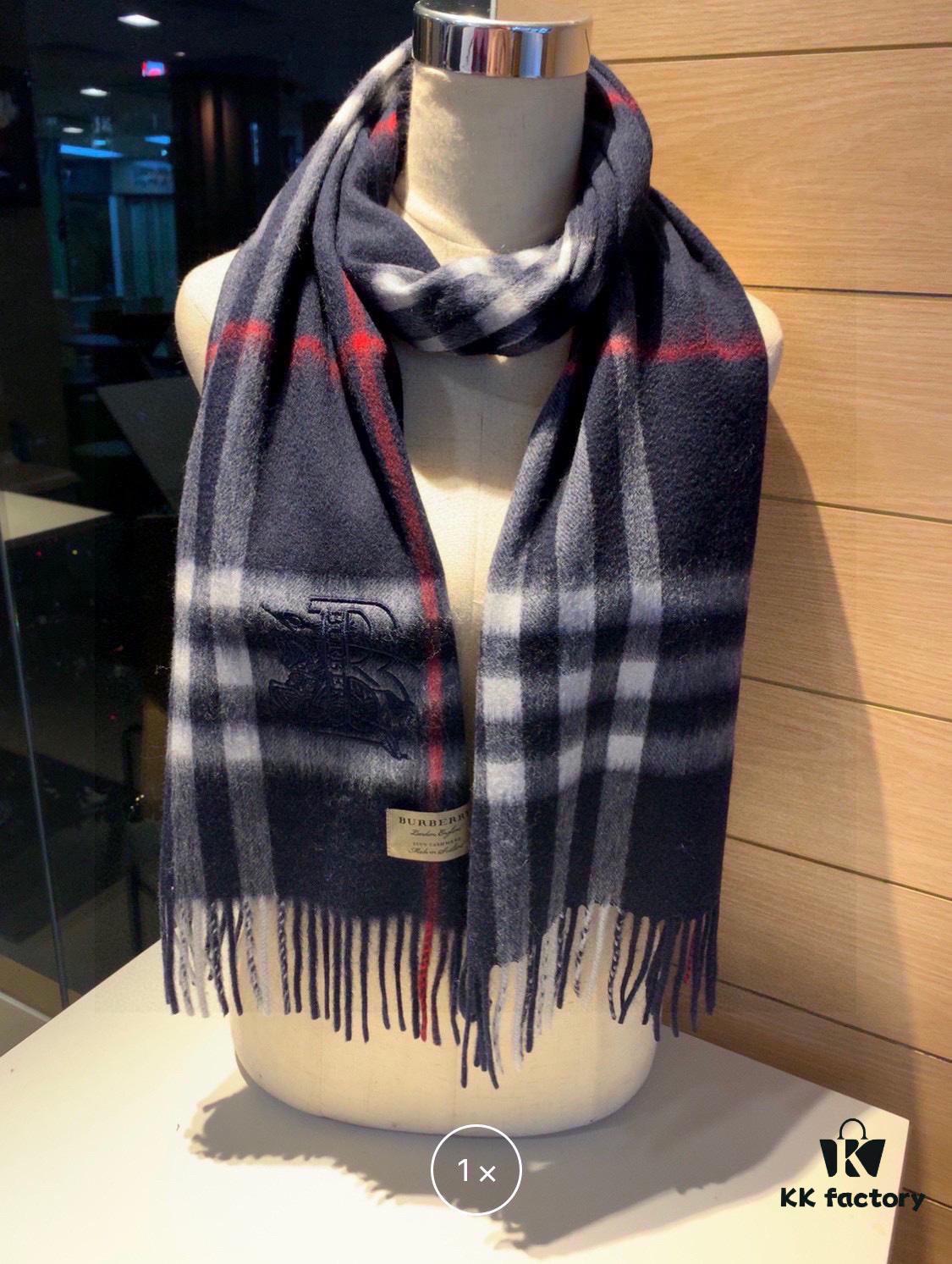 6931a982ccd8ab3d7af9de6e Authentic Top Version Heavyweight 100% Premium Cashmere Scarf with Full Packaging - New Launch from Burberry Official Website (New Mare Logo Design), Classic Check Pattern Unisex Scarf
