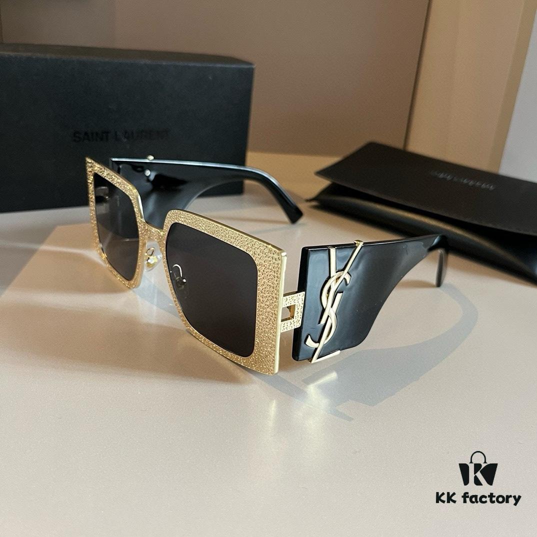 6931a984ccd8ab3d7af9de87 YSL Saint Laurent Sunglasses, absolutely in love, the aura when worn is perfectly on point, extremely flattering to the face, making it appear smaller; large-frame design that's surprisingly lightweight and comfortable with just the right temple curvature for a perfect fit!