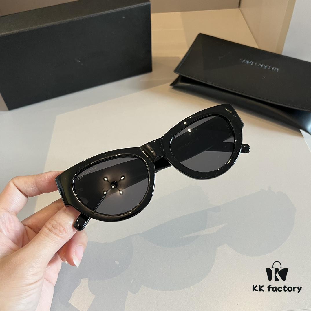 6931a99fccd8ab3d7af9e041 YSL Saint Laurent 2023 New Arrival SLM94 Gold Black Sunglasses