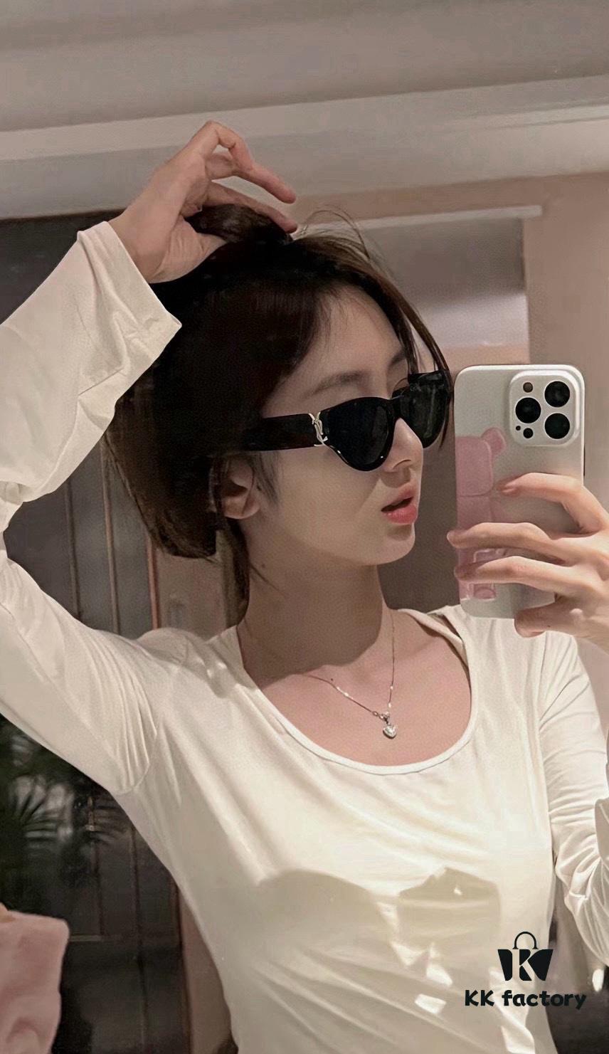 6931a9a1ccd8ab3d7af9e05f YSL Saint Laurent 2023 New Arrival SLM94 Gold Black Sunglasses