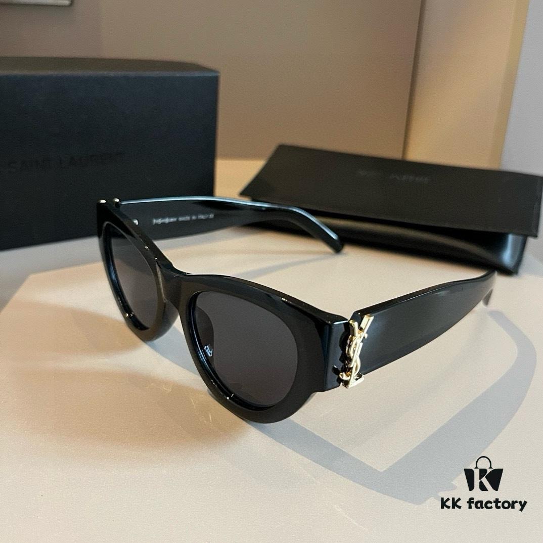 6931a9a2ccd8ab3d7af9e06b YSL Saint Laurent 2023 New Arrival SLM94 Gold Black Sunglasses