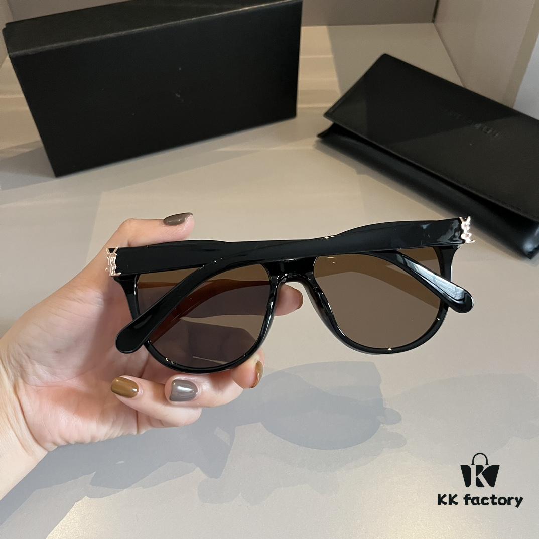 6931a9a2ccd8ab3d7af9e075 YSL Saint Laurent New Arrival SLM94 Gold Black Sunglasses