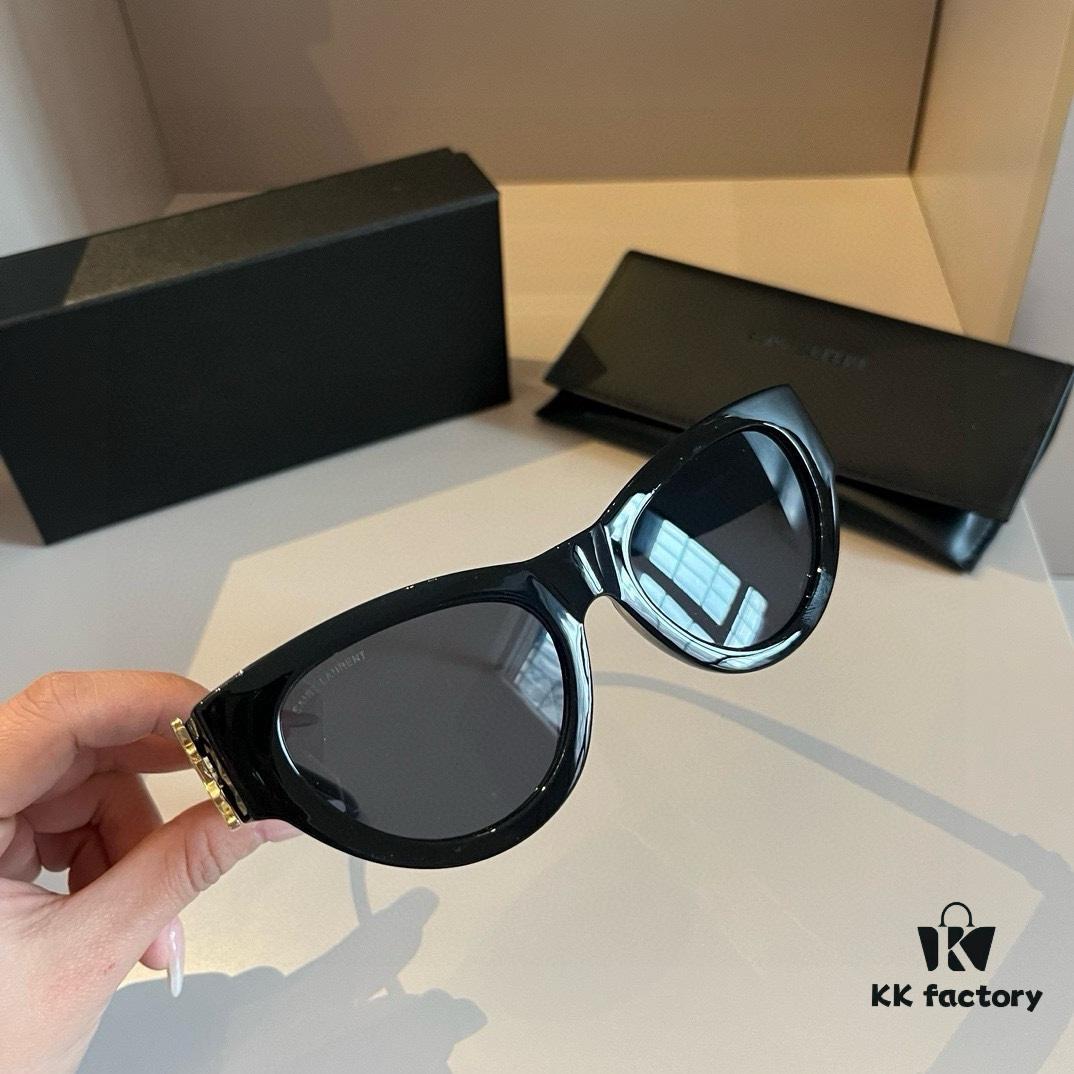 6931a9a3ccd8ab3d7af9e07d YSL Saint Laurent 2023 New Arrival SLM94 Gold Black Sunglasses