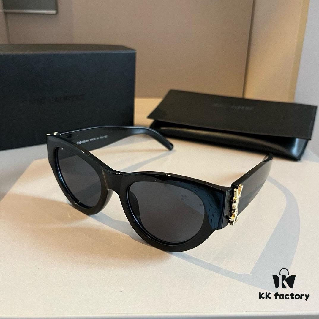 6931a9a3ccd8ab3d7af9e07e YSL Saint Laurent 2023 New Arrival SLM94 Gold Black Sunglasses