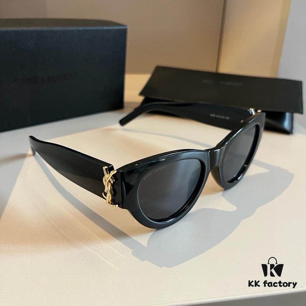 6931a9a3ccd8ab3d7af9e083 YSL Saint Laurent 2023 New Arrival SLM94 Gold and Black Sunglasses