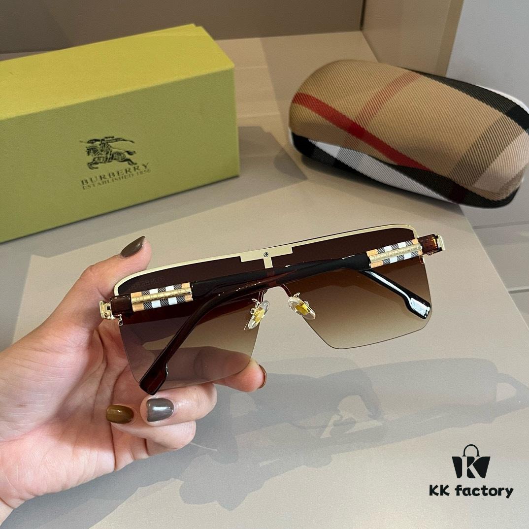 6931a9c0ccd8ab3d7af9e25e Burberry New One-Piece Pilot Sunglasses, Must-Have Style for Travel, Popularized by Numerous Celebrities, Unisex Sun Glasses Aviator Eyewear