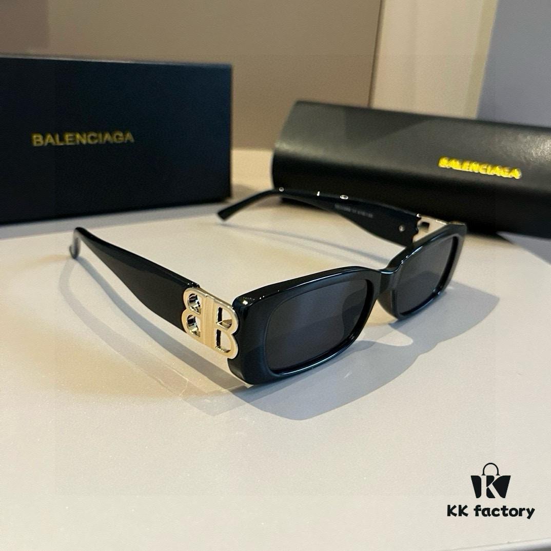 6931a9d3ccd8ab3d7af9e38c Balenciaga Black-Gold Aviator Sunglasses with Double B Logo