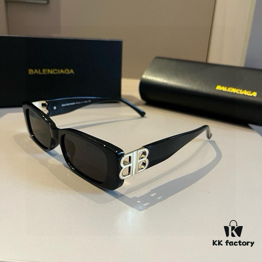 6931a9d3ccd8ab3d7af9e38e Balenciaga Black-Gold Aviator Sunglasses with Double B Logo