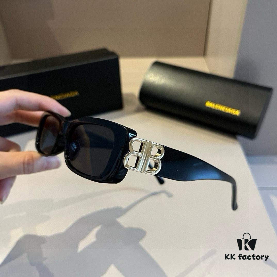 6931a9d3ccd8ab3d7af9e38f Balenciaga Black-Gold Aviator Sunglasses with Double B Logo