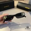 6931a9d3ccd8ab3d7af9e392 Balenciaga Black-Gold Aviator Sunglasses with Double B Logo