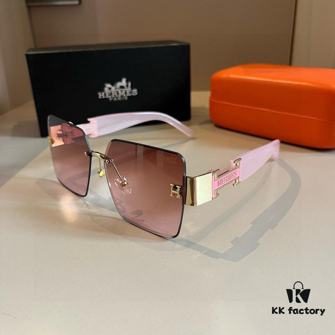 6931a9d8ccd8ab3d7af9e3db HERMES Hermès Heavyweight New Arrival Women's Sunglasses, Large Frame with 3D Design to Flatter Facial Features, Retro and Elegant Style