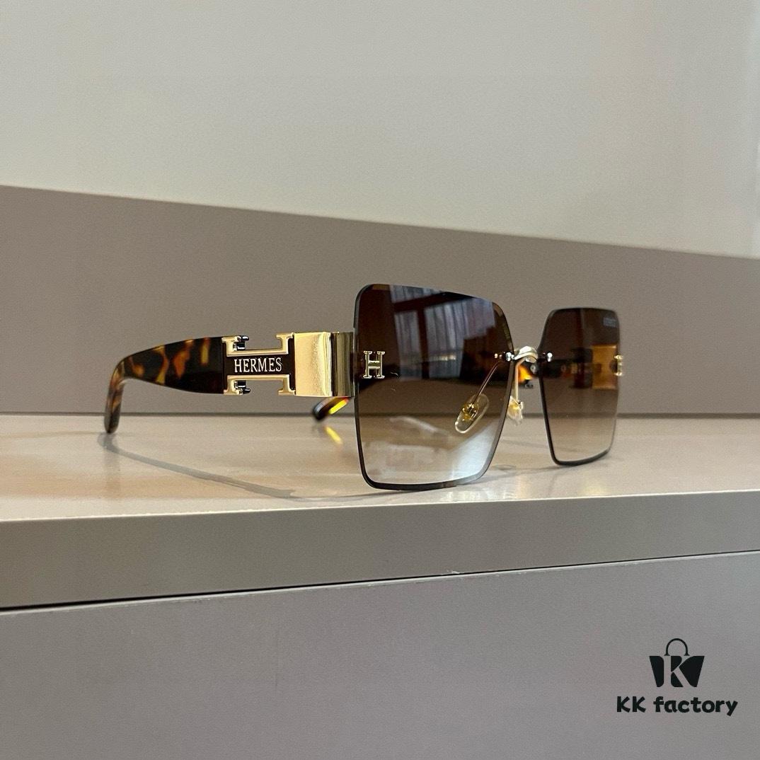 6931a9e0ccd8ab3d7af9e459 Hermes Women's New Heavyweight Sunglasses with Oversized 3D Frame for Face-Framing and Retro Style