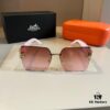 Hermes Women's Oversized 3D Frame Sunglasses, Heavyweight New Arrival, Retro and Elegant