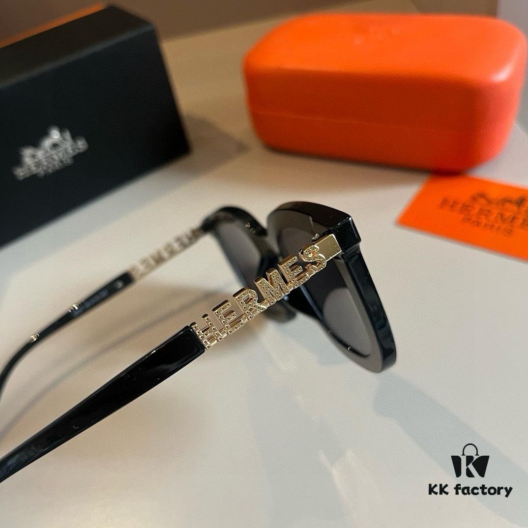 6931a9e4ccd8ab3d7af9e4a3 Hermes Classic Square Frame Sunglasses, Flattering on All Face Shapes, Perfect with Coats or Dresses, Stylish and Elegant, Nylon Polarized Lenses for UV Protection