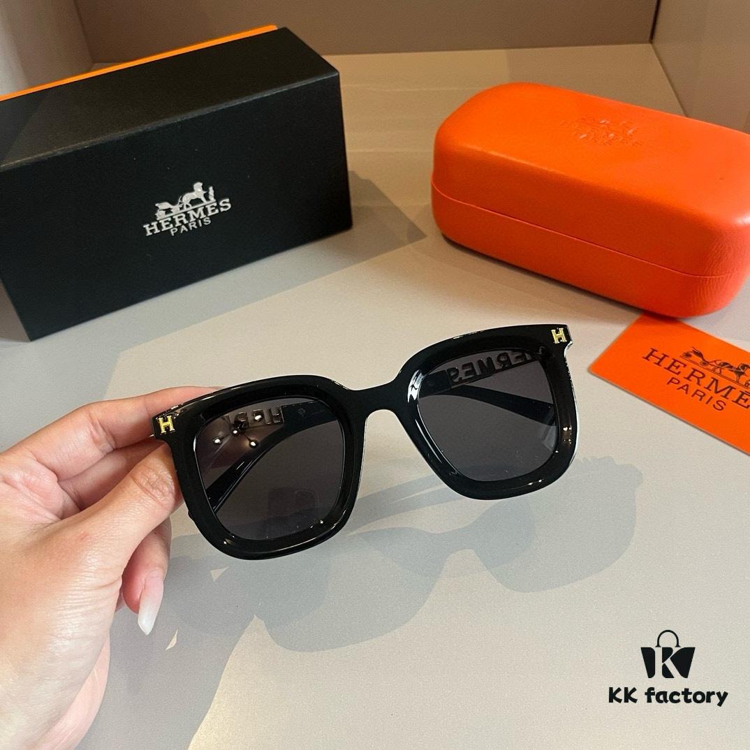 6931a9e6ccd8ab3d7af9e4b9 Hermes Classic Square Frame Sunglasses, Flattering on All Face Shapes, Stylish with Coats or Dresses, Nylon Polarized Lenses for UV Protection