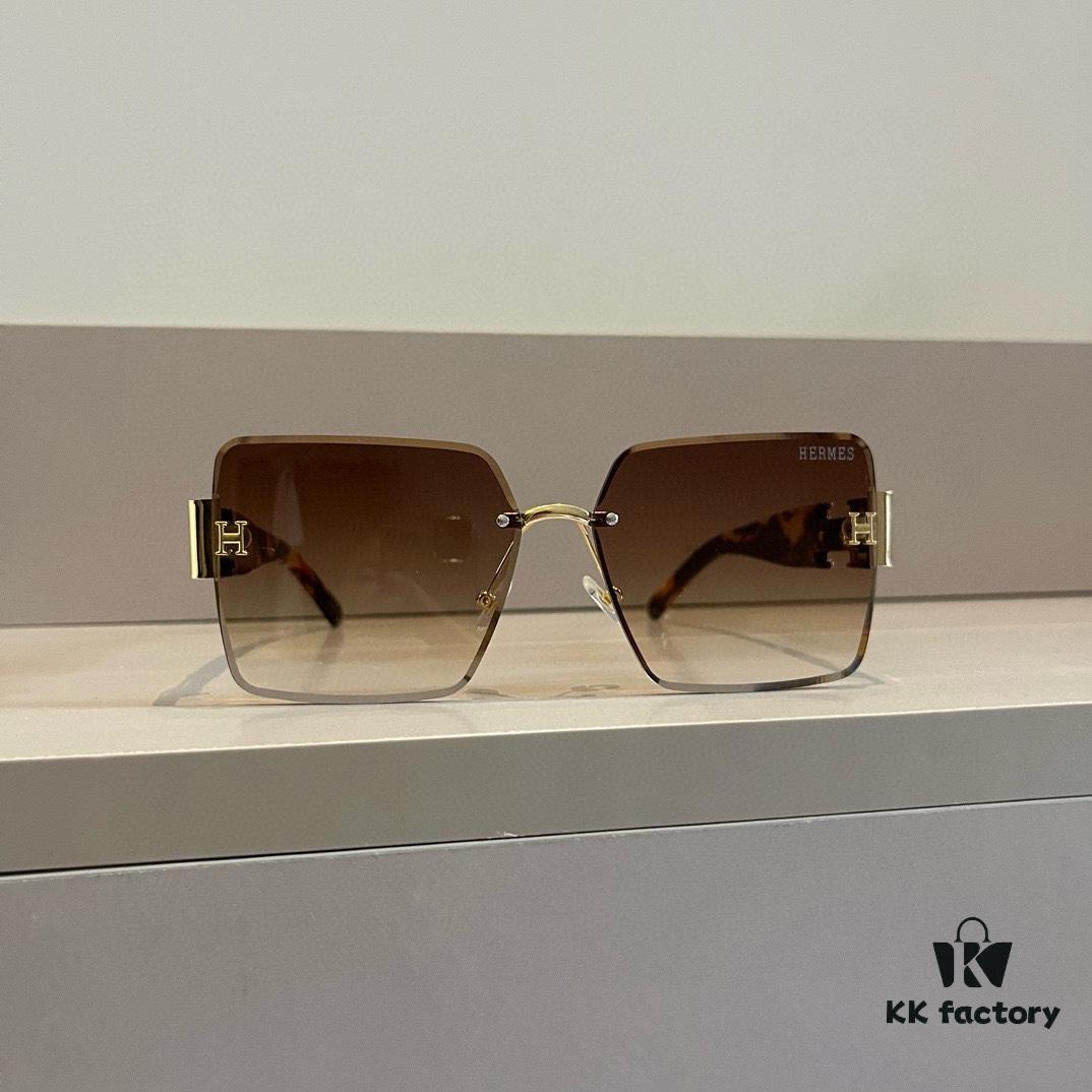 6931a9e9ccd8ab3d7af9e4eb HERMES Hermès New Heavyweight Women's Sunglasses, Large Frame with 3D Design to Flatter Facial Features, Retro and Elegant Style