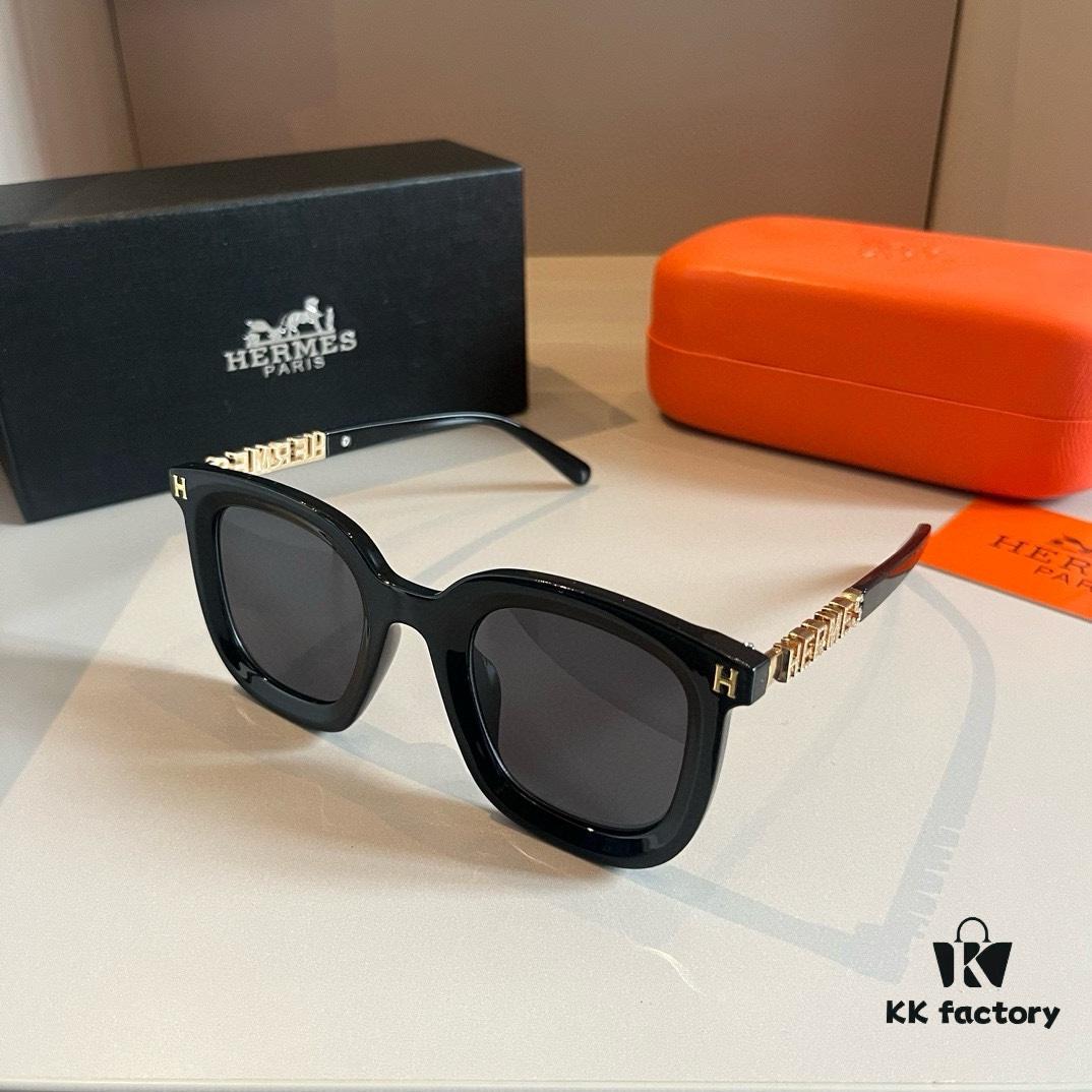 6931a9ebccd8ab3d7af9e506 Hermes Classic Square Frame Sunglasses, Flattering on All Face Shapes, Stylish with Coats or Dresses, Nylon Polarized Lenses for UV Protection