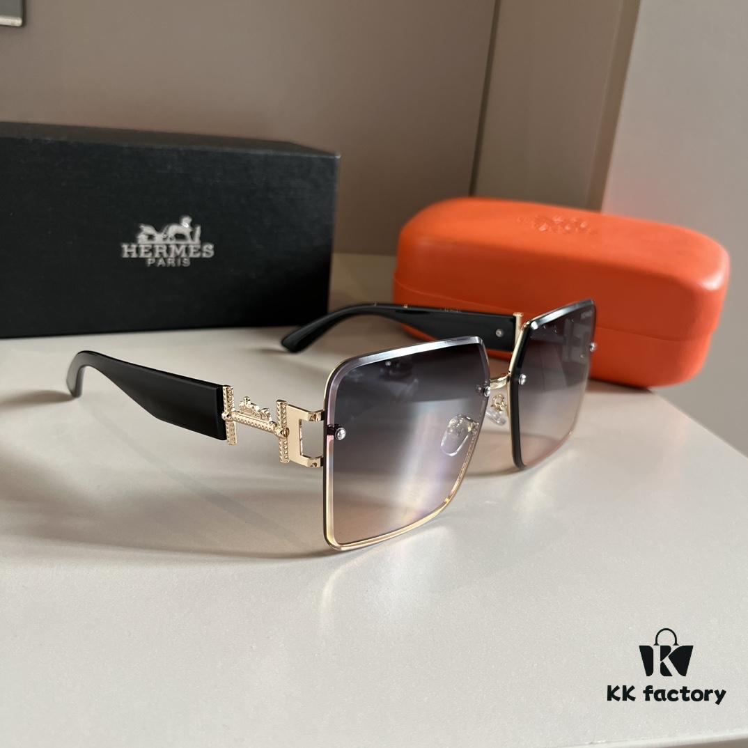 6931a9ebccd8ab3d7af9e50c HERMES Hermès Heavyweight New Arrival Women's Sunglasses, Large Frame with 3D Design to Flatter Facial Features, Retro and Elegant Style