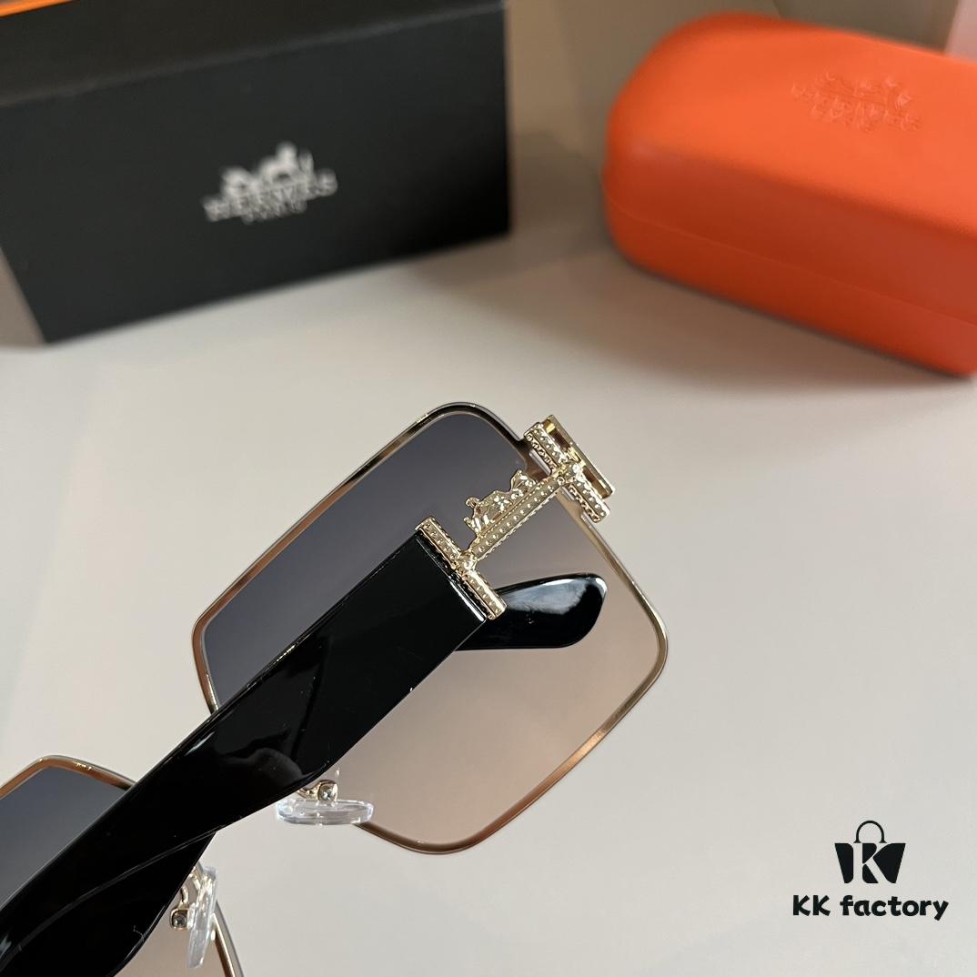 6931a9ebccd8ab3d7af9e510 HERMES Hermès Heavyweight New Arrival Women's Sunglasses, Large Frame with 3D Design to Flatter Facial Features, Retro and Elegant Style