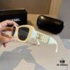 Vintage Chanel Gold Logo Sunglasses with Double C Logo