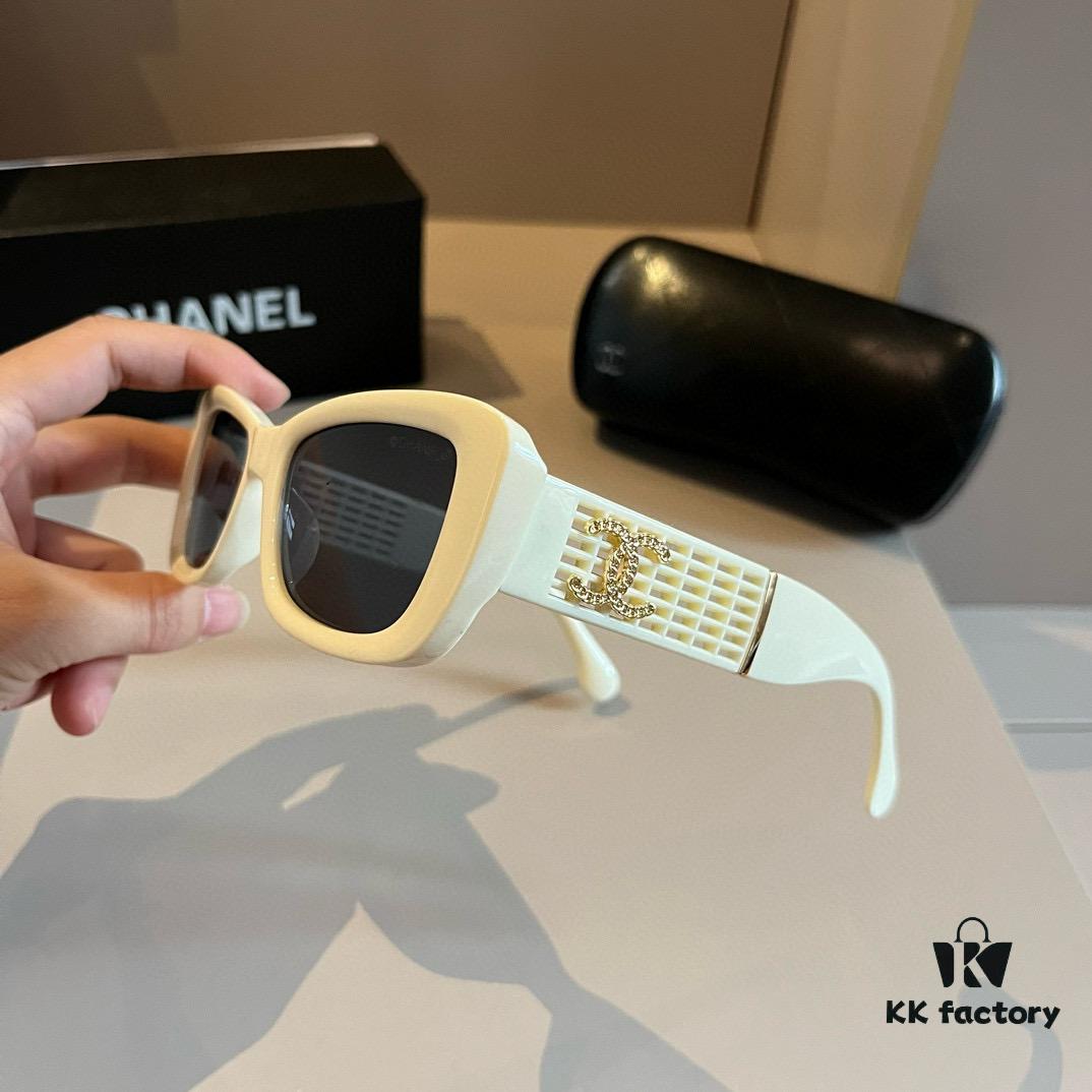 Vintage Chanel Gold Logo Sunglasses with Double C Logo