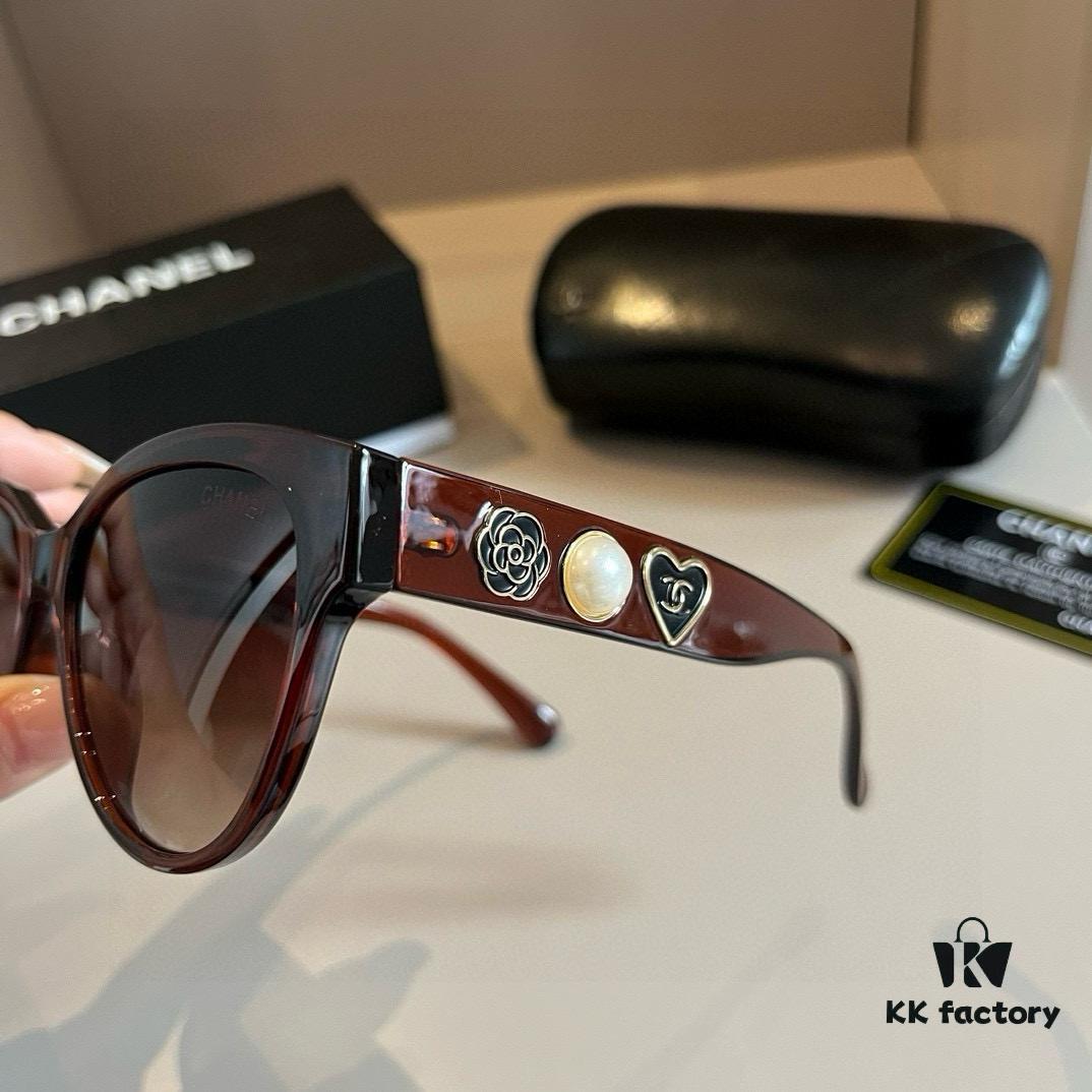 6931aa71ccd8ab3d7af9ed71 Chanel Pearl Heart-Temple Sunglasses, Official Style Custom-Made Eyewear
