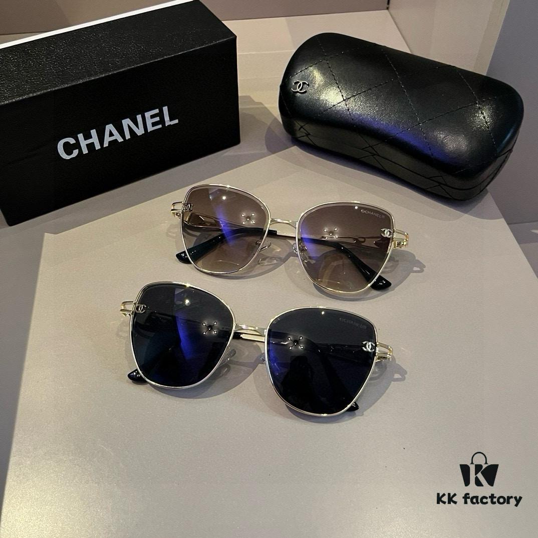 Chanel 2024 New Large-Frame Sunglasses, Round Face Flattering, Slimming Effect, Iconic Chic Style
